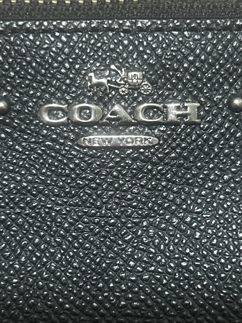 Coach Black Mini/Micro Studded Leather Wristlet